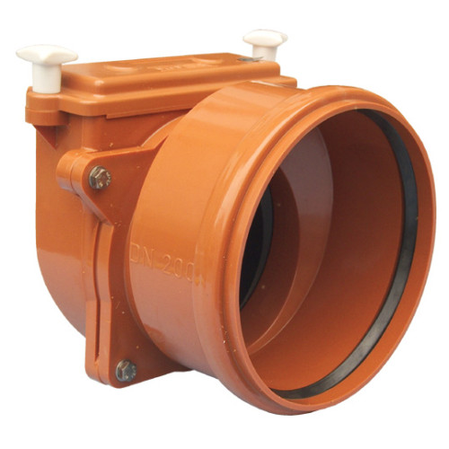 Closure DN200 with stainless steel damper and plastic pipe coupling. Closure DN200 with stainless steel damper and plastic pipe coupling.